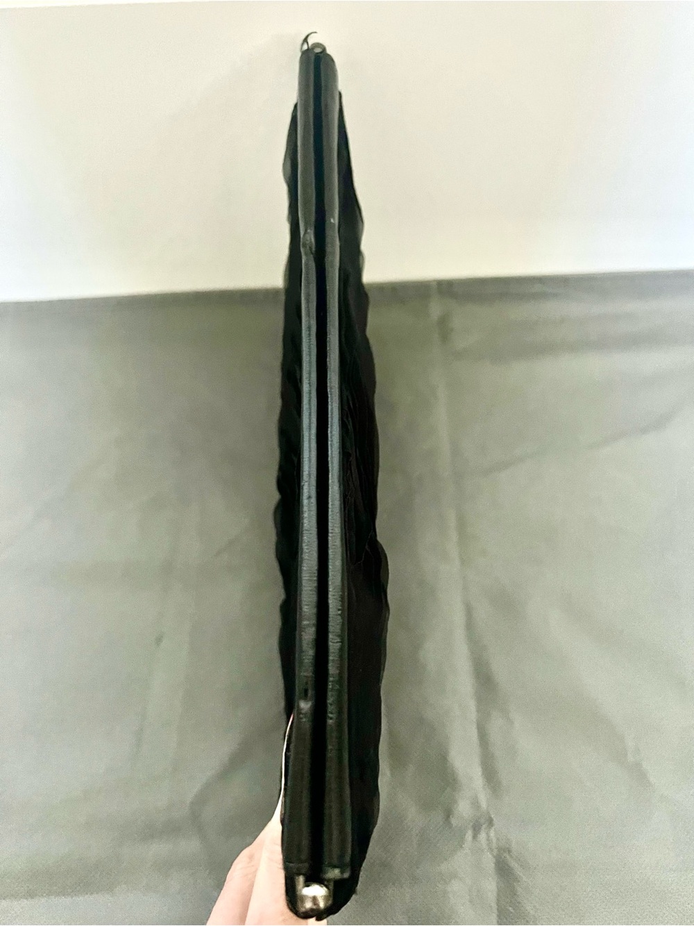Express Dressy Black Ruffle Clutch - Picture 4 of 13